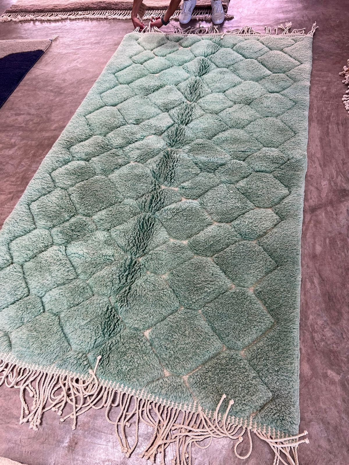 Emerald Honeycomb Rug - A Fluffy Masterpiece