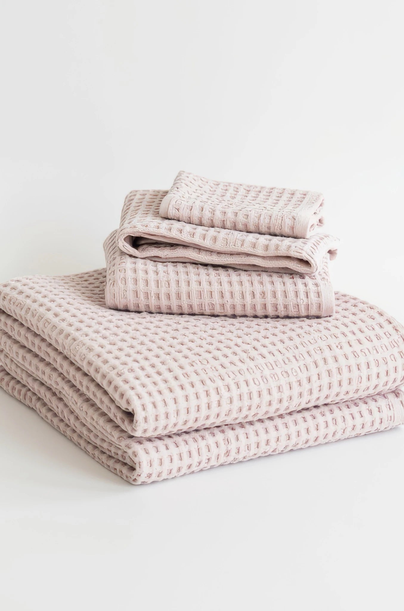 Honeycomb Waffle Towel Set of 3 - Soft Lavender